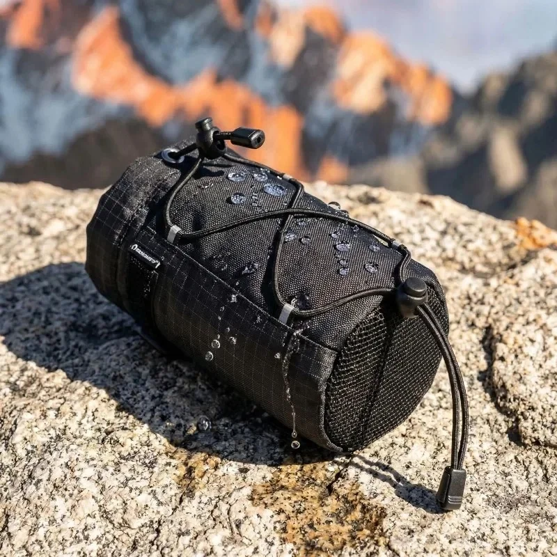 Mochila con correa para el hombro, soporte para botella de agua, bolsa de malla con cordón para senderismo, Camping y viajes
