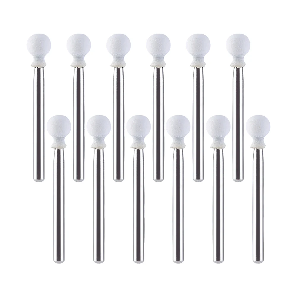 JUMTOP 12 unids/bolsa cono de llama Dental pulidor de piedra blanca redonda fresas FG