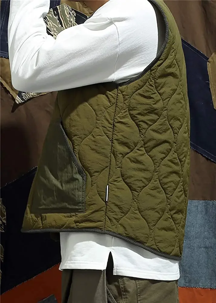 Chaleco acolchado de algodón Vintage para hombre, chaqueta acolchada sin mangas, ropa de abrigo informal gruesa y cálida para trabajo, Otoño e Invierno