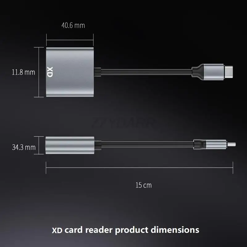 Lector de tarjetas con imágenes XD Lector de tarjetas USB C a XD para iPhone Adaptador de tarjetas XD Compatible con iPhone 15/MacBook Pro/Air 2023