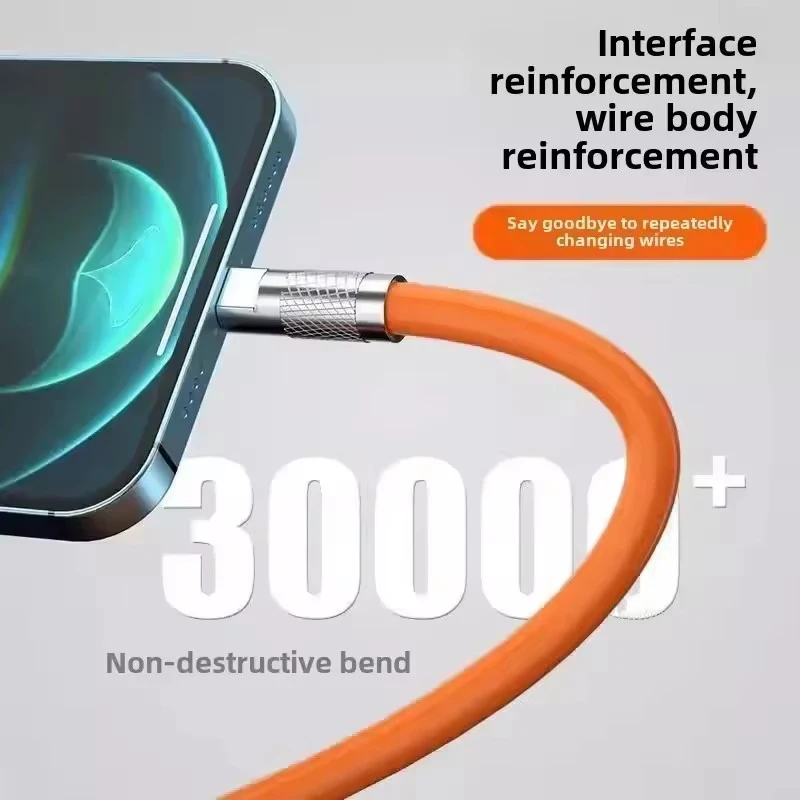Cable de Carga Súper Rápida de 10A 120W, Tipo C, Silicona Líquida, 1/1.5/2M, Cable de Carga Rápida C a C para Xiaomi iPhone