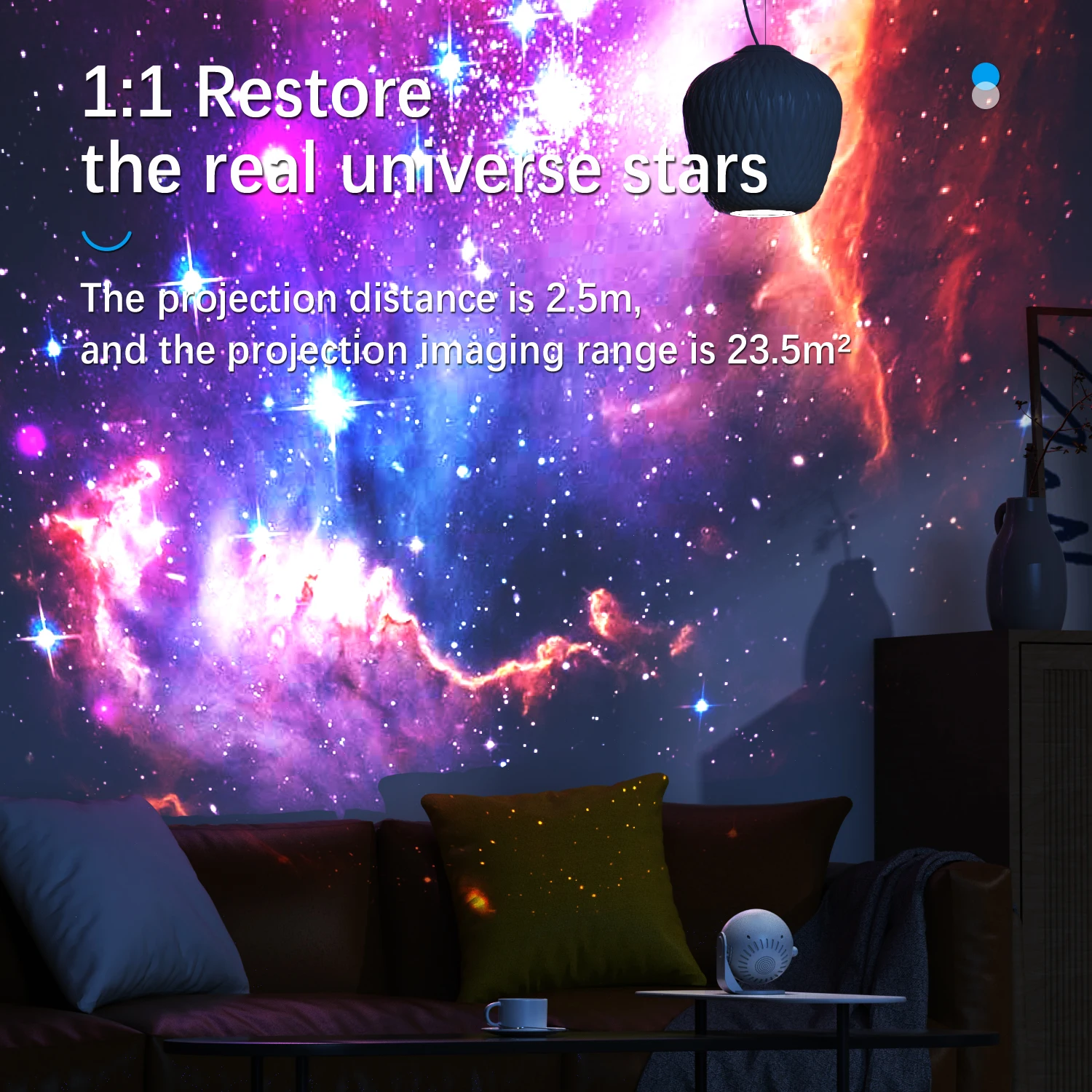 Proyector de estrellas, luz nocturna de galaxia, disco HD Lmage, proyector planetario mejorado con Control remoto, función Bluetooth para habitación