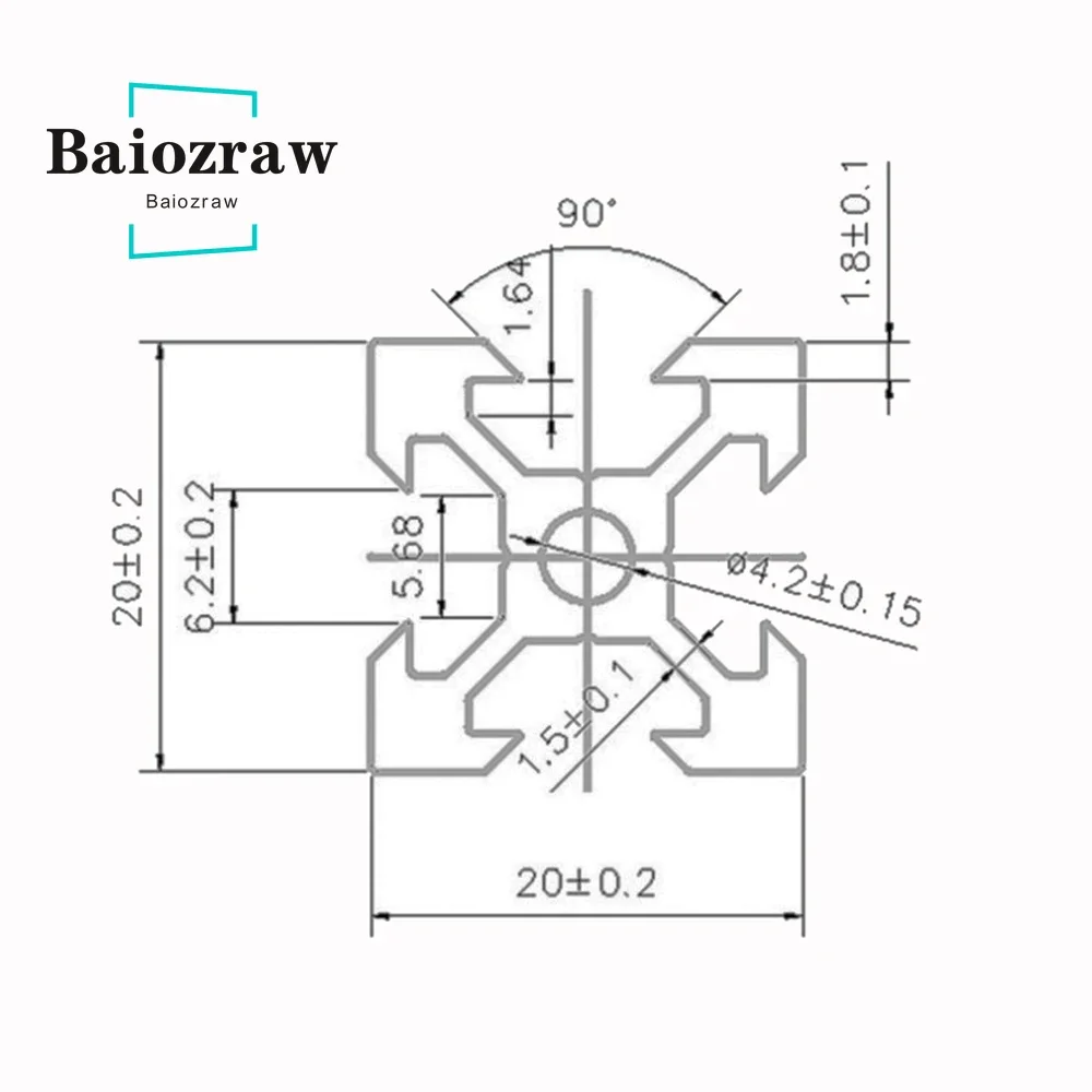 Extrusión de perfil de aluminio con ranura de 100-800mm 2020 V, color negro, para impresora 3D, máquina de grabado CNC, pista de disparo, carpintería, bricolaje, 1 Uds.