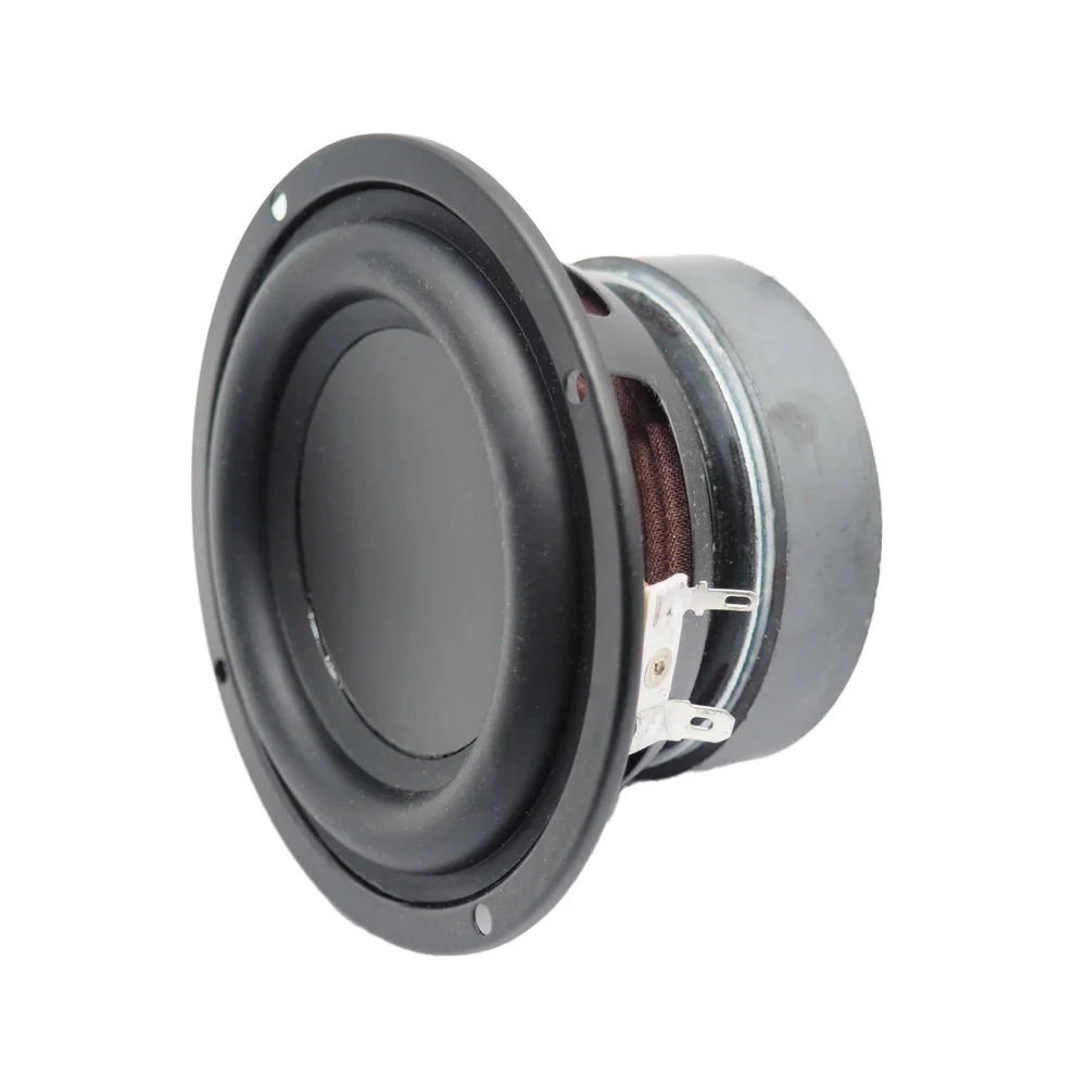 AUIN 1 Pieza 115MM 4 Pulgadas 4 Ohmios 40W Altavoz de Rango Medio Woofer Hifi Audio Bajos Fibra de Vidrio DIY Altavoz Redondo para Estantería