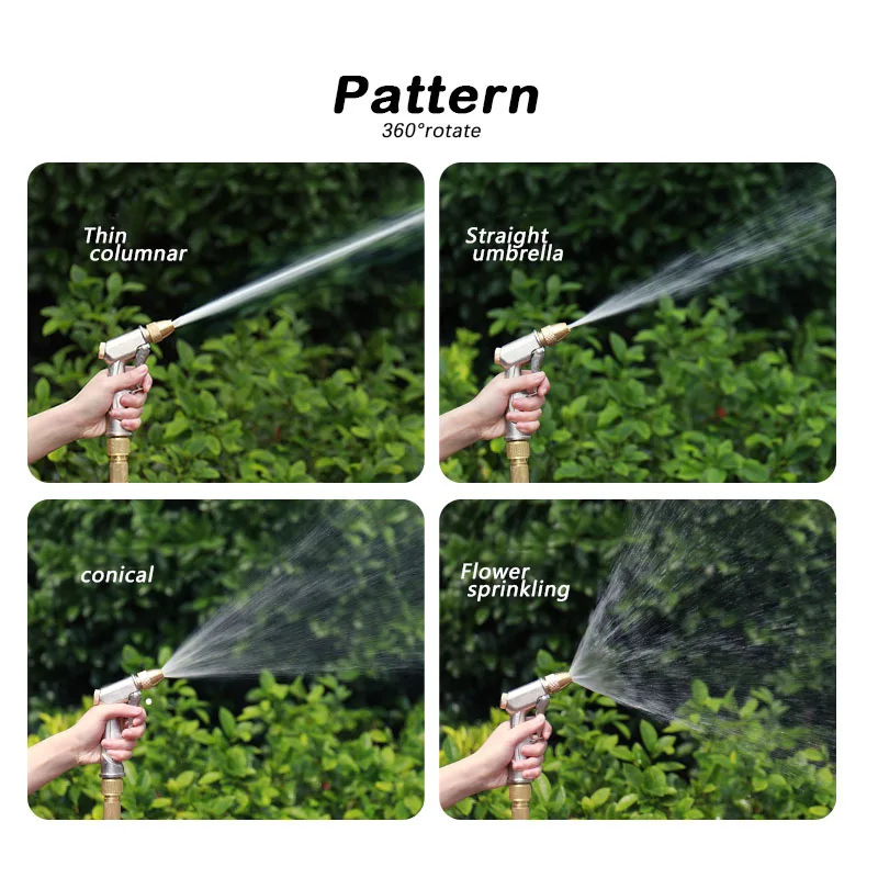 Manguera de riego para el hogar y el jardín, pistola mágica de alta presión, Conector de Metal doble Flexible, verde oscuro, lavado de coches, 2,5-30 metros, 25-100 pies