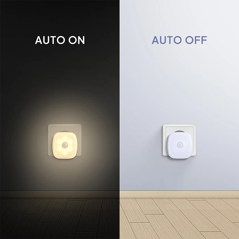 Luz LED nocturna inalámbrica con Sensor de movimiento, enchufe europeo, luz nocturna para niños, mesita de noche para el hogar, dormitorio y pasillo, 1/2 Uds.