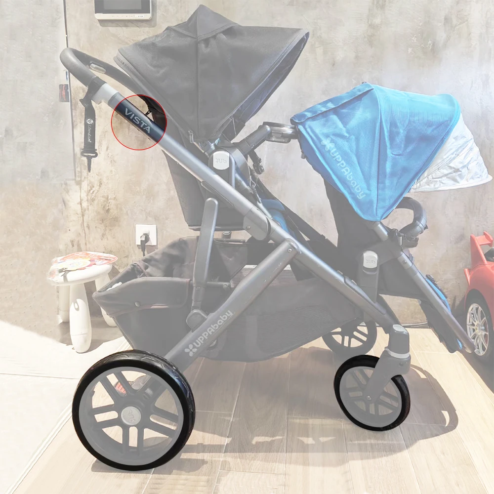 Llanta de rueda Uppababy Vista para V1/V2, cubierta de neumático de rueda de Buggy sin cámara de PU delantera o trasera, accesorios personalizados para cochecito de bebé