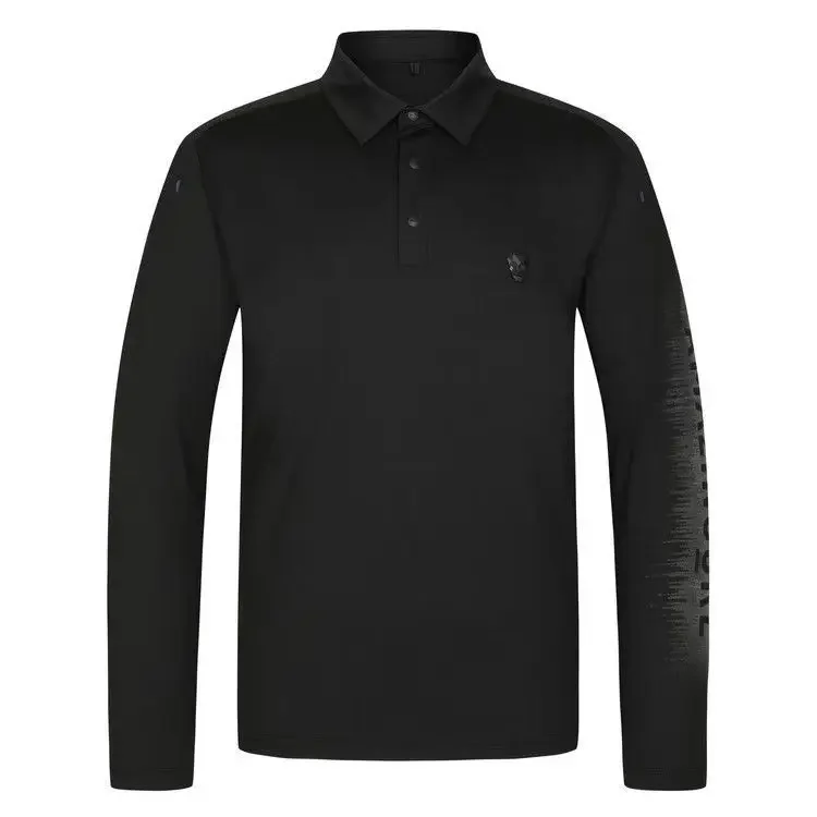 100% Algodón AMAZINGCRE Camiseta de Primavera de Alta Calidad para Hombre, Transpirable, de Secado Rápido, Absorbe la Humedad, Polo Deportivo de Manga Larga