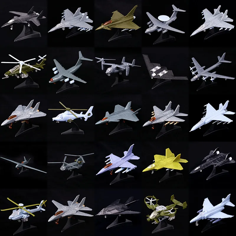 Modelo de Avión de Combate 4D 27 Estilos 1:144, Modelo de Helicóptero Armado, Avión de Reconocimiento, Juguete de Plástico para Armar sin Pegamento