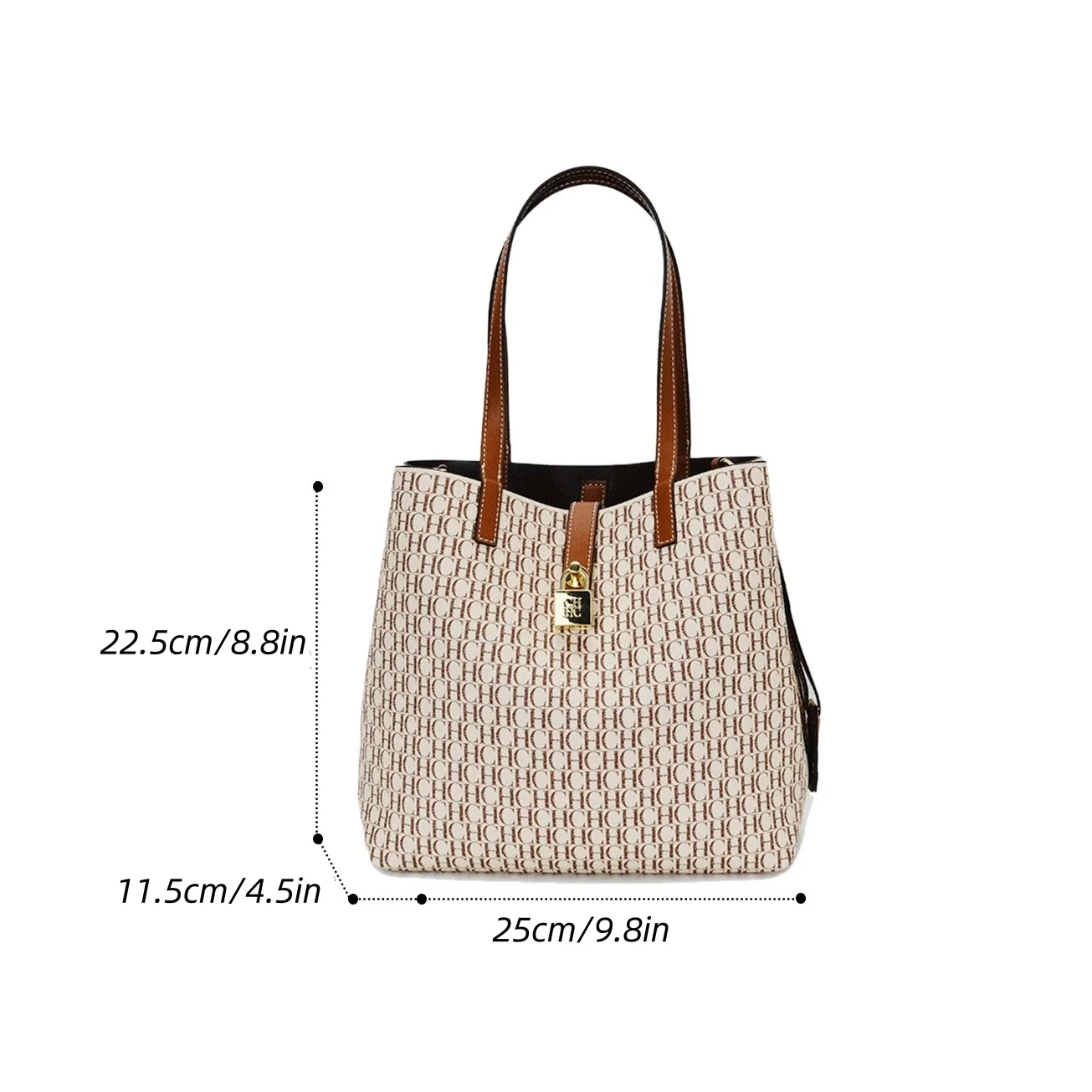 Bolso Tote CH para Mujer, Bolso de Mano de Diseñador de Lujo, Bolso de Hombro con Monograma, Bolso Bandolera de Cuero para Uso Diario, Oficina, Compras, Regalo