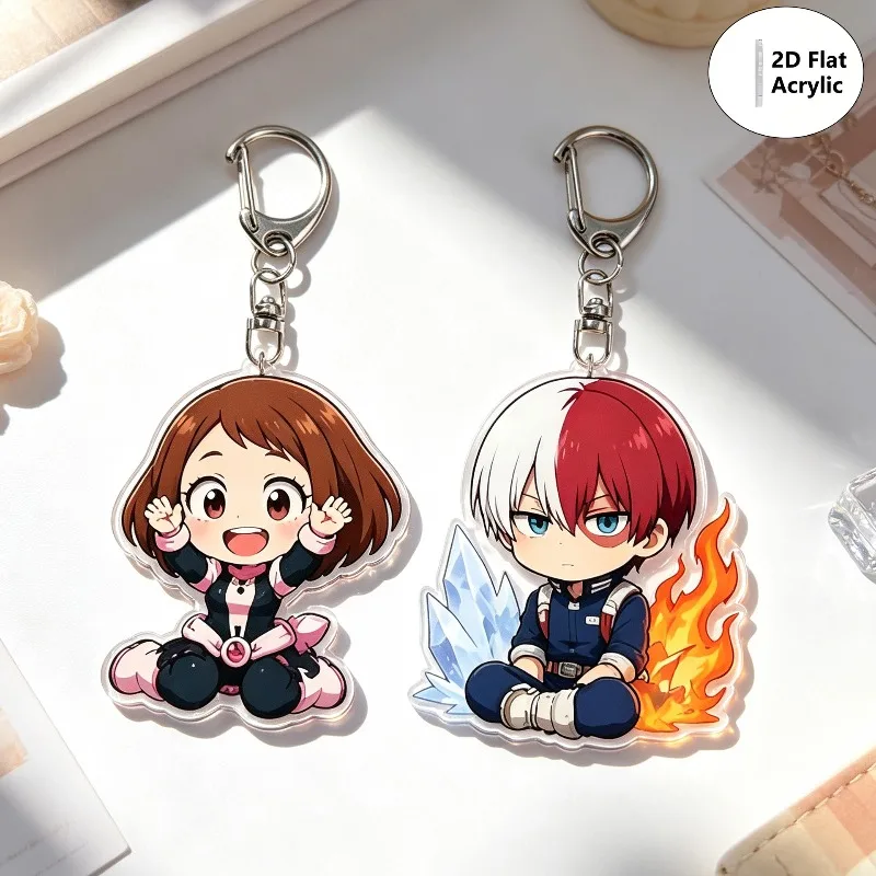 Lote de 10 Llaveros de Anime My Hero Academia, Llavero Acrílico de Izuku Bakugo Katsuki, Accesorios Colgantes, Regalos de Dibujos Animados, Venta al Por Mayor