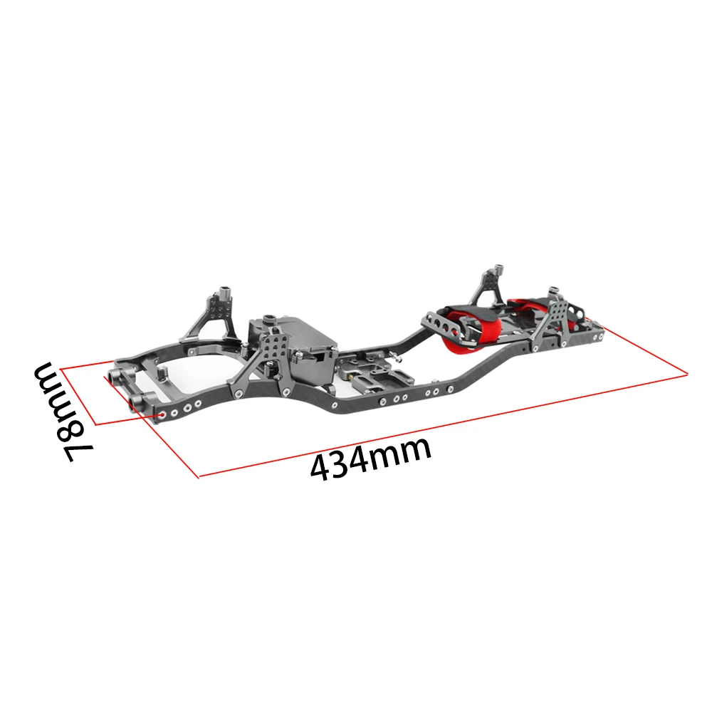 1/10 RC Crawler viga de fibra de carbono 4MM CNC Metal chasis de coche marco cuerpo Kit piezas para Axial SCX10 II Rock todoterreno camión