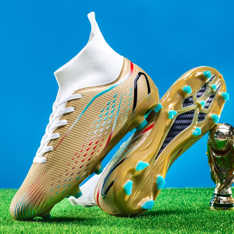 MenOutdoor-botas de fútbol de entrenamiento profesional, zapatos de fútbol, tacos de césped, Partido de hierba, Unisex, antideslizante, transpirable