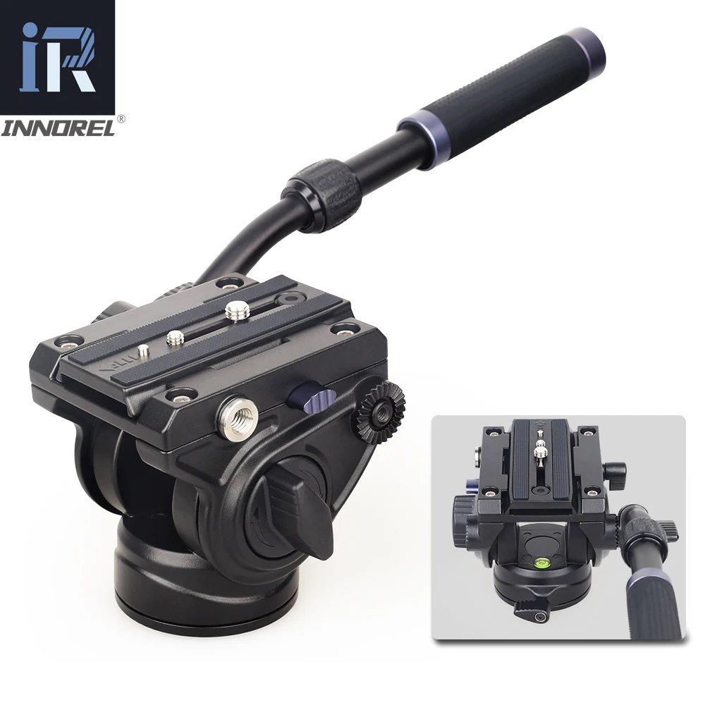 INNOREL-Cabezal fluido de vídeo F60/F80, trípode de cámara profesional, cabezal panorámico de arrastre fluido para cámaras DSLR, videocámaras, teleobjetivo