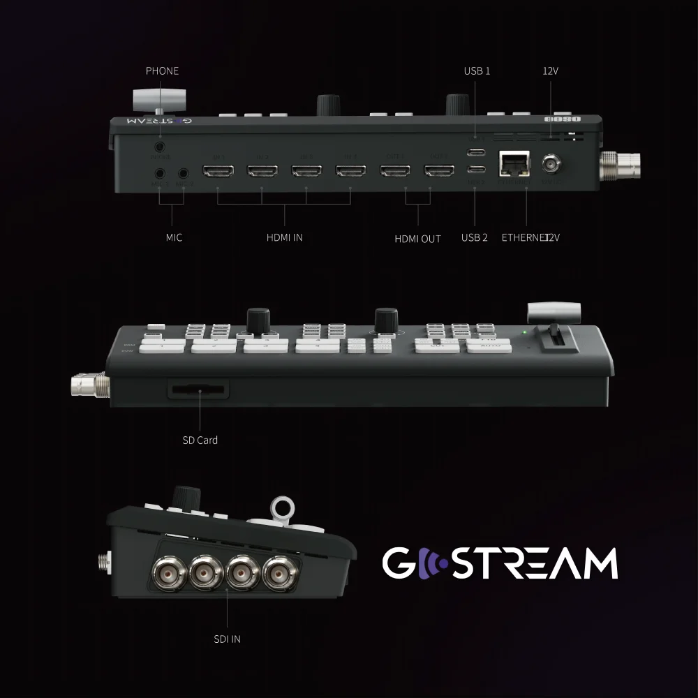 Osee GoStream Duet cámara múltiple SDI HDMI transmisión en vivo conmutador mezclador de vídeo con grabación SD compatible con NDI HX