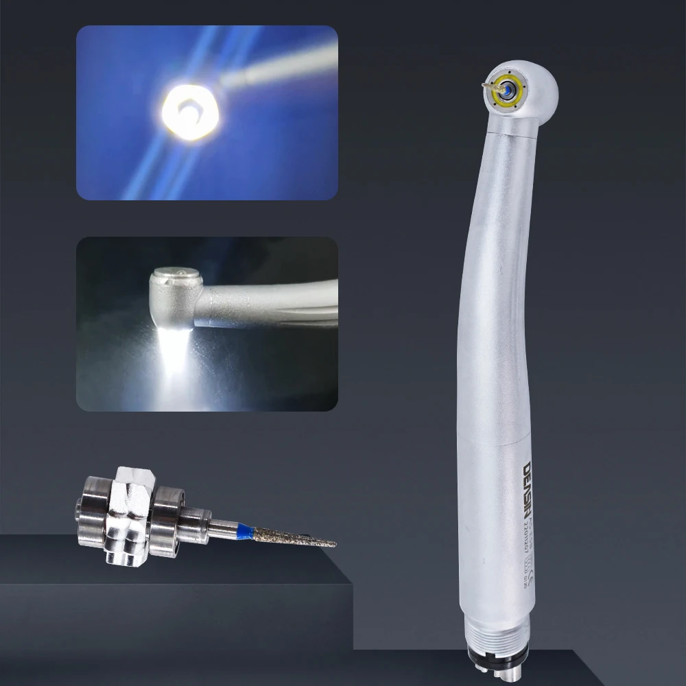 Generador eléctrico dental con anillo LED sin sombras, pieza de mano de cerámica de alta velocidad mini/estándar/torque con 5 sprays de agua y 2/4 orificios