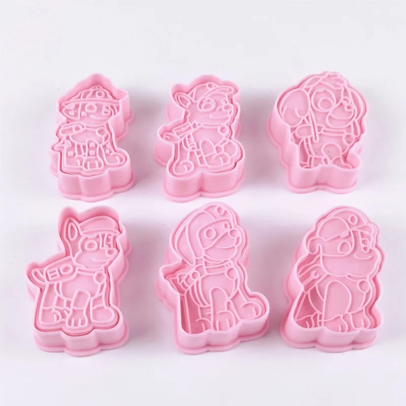 Herramientas para pasteles de la patrulla canina, figura de Anime, Chase Skye, molde para galletas, glaseado, galletas, molde de prensa, cortador, herramientas de plástico para hornear DIY