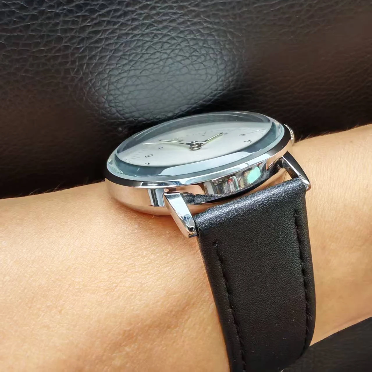 Reloj de Pulsera Mecánico Minimalista, Unisex, Movimiento Automático, Cristal Vintage, Diseño de Marca