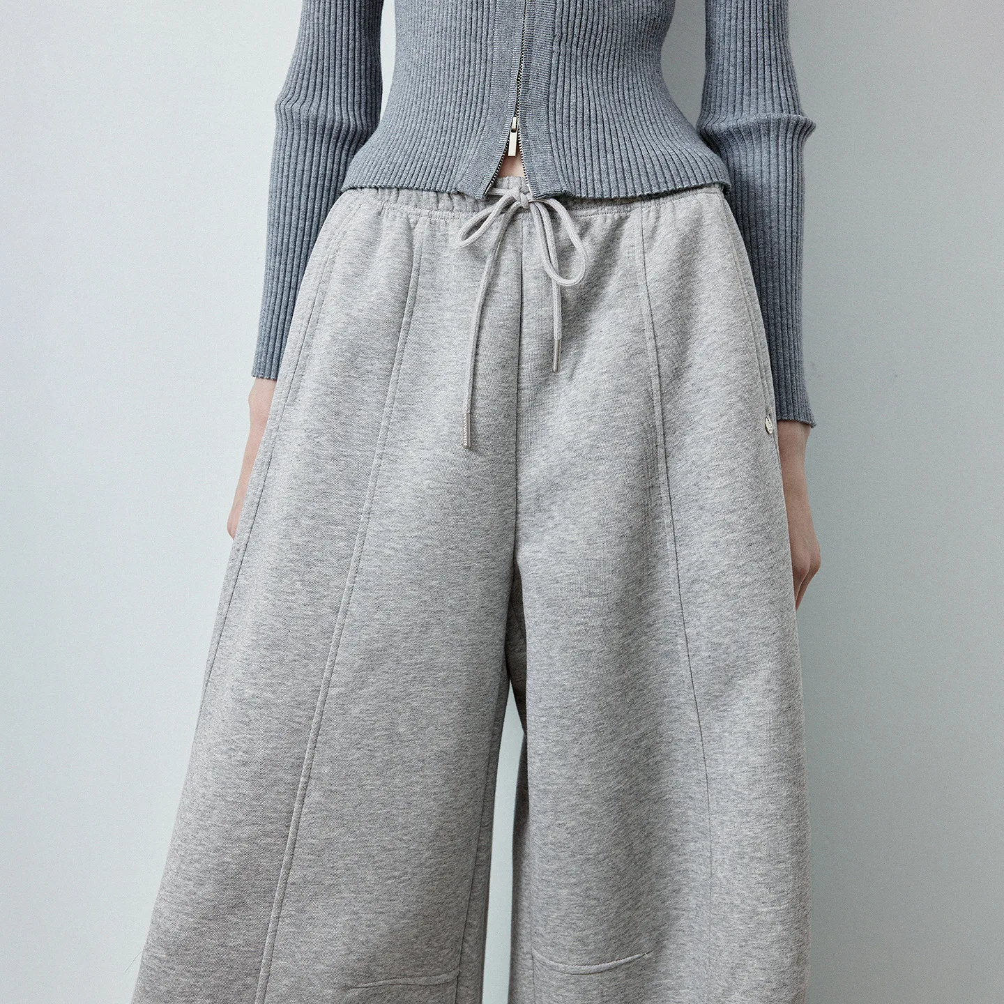 Pantalones Deportivos de Cintura Alta y Pierna Curva para Mujer TOYOUTH, Nueva Colección Otoño 2026, Cintura Elástica con Detalle de Costura, Corte Holgado y Estilizador