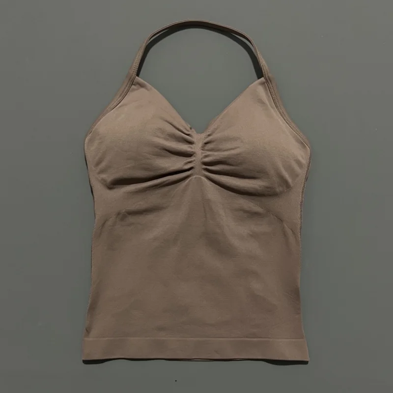 Camiseta Deportiva de Yoga para Mujer, Color Sólido, Sin Mangas, Secado Rápido, Transpirable, Elástica, Ajustada, para Gimnasio, Entrenamiento, Running, Fitness, Suave al Tacto