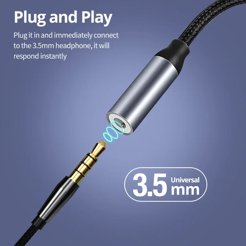 Adaptador de auriculares USB tipo C a Jack 3,5, convertidor de Cable de Audio de 3 y 5mm para IPhone 15, 15 Pro MAX, Samsung Galaxy, Huawei y Xiaomi, USB-C