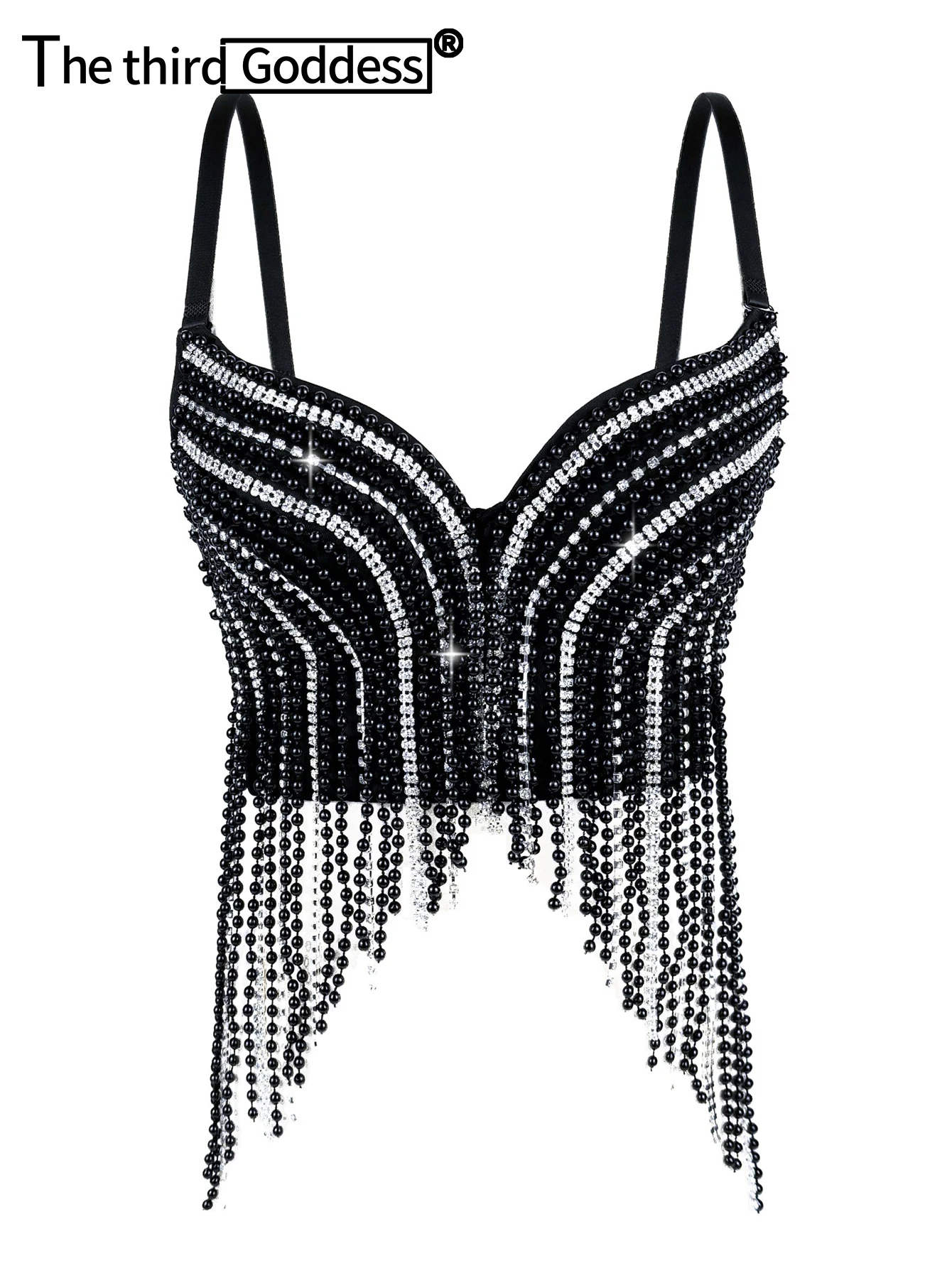 Top corto con corsé de diamantes de imitación para mujer, top Sexy para fiesta y club nocturno de verano, camiseta sin mangas con cuello halter, sujetador, corpiño, ropa de calle para mujer