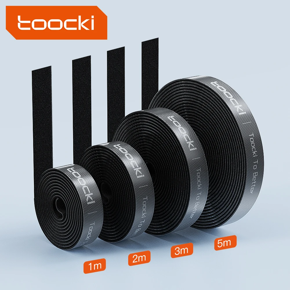 Toocki-organizador de cables de 3m y 5m, gestión del enrollador debajo del destino, organizadores de gestión de cables de corte libre para cables iPhone Xiaomi Poco