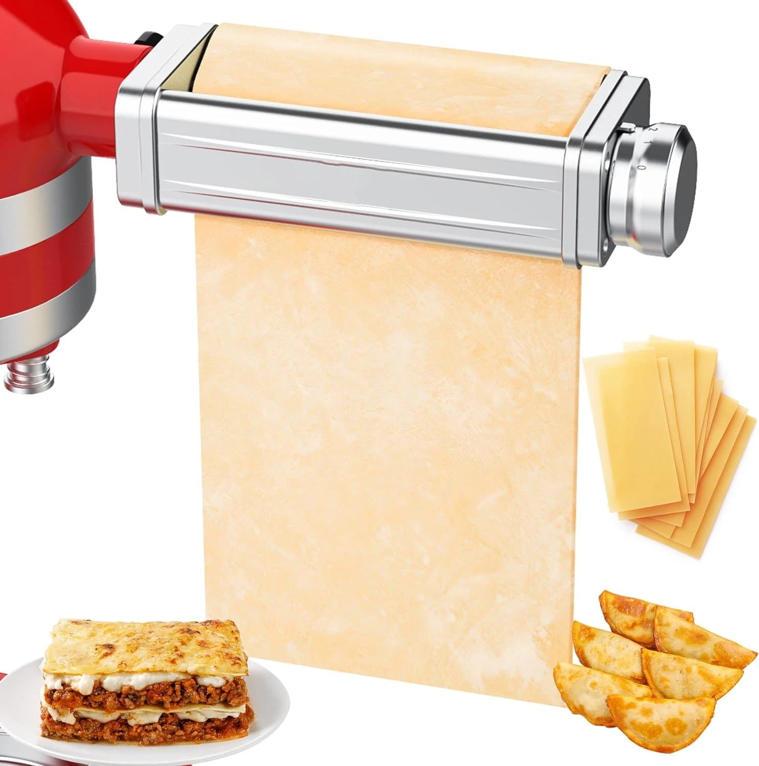 Accesorio para pasta para batidora KitchenAid, rodillo de hoja de pasta, cortador de fettuccina espagueti, fideos inoxidable aptos para todos los Chef KitchenAid
