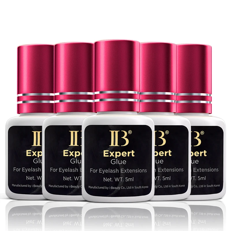 5 botellas Corea IBeauty Expert pegamento extensiones de pestañas Original IB vino tapa roja pegamento para pestañas adhesivo para pestañas postizas 5ml 1-2 segundos