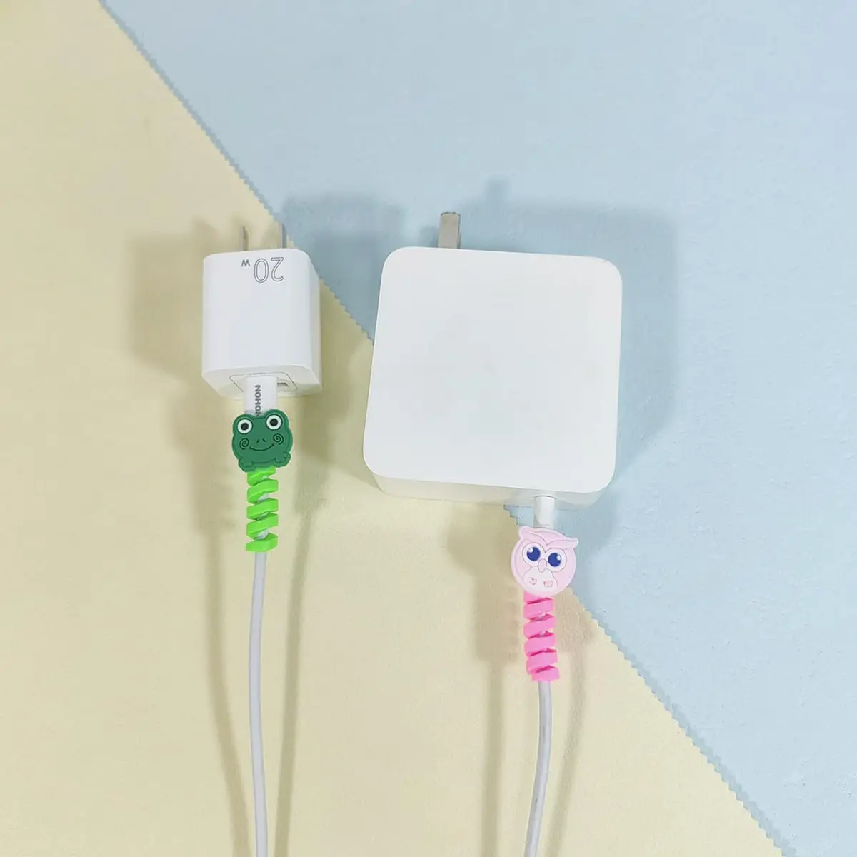 8 Uds. Protectores de Cable de cargador de silicona de dibujos animados cargador de teléfono móvil Cable final enrollador de Cable de carga