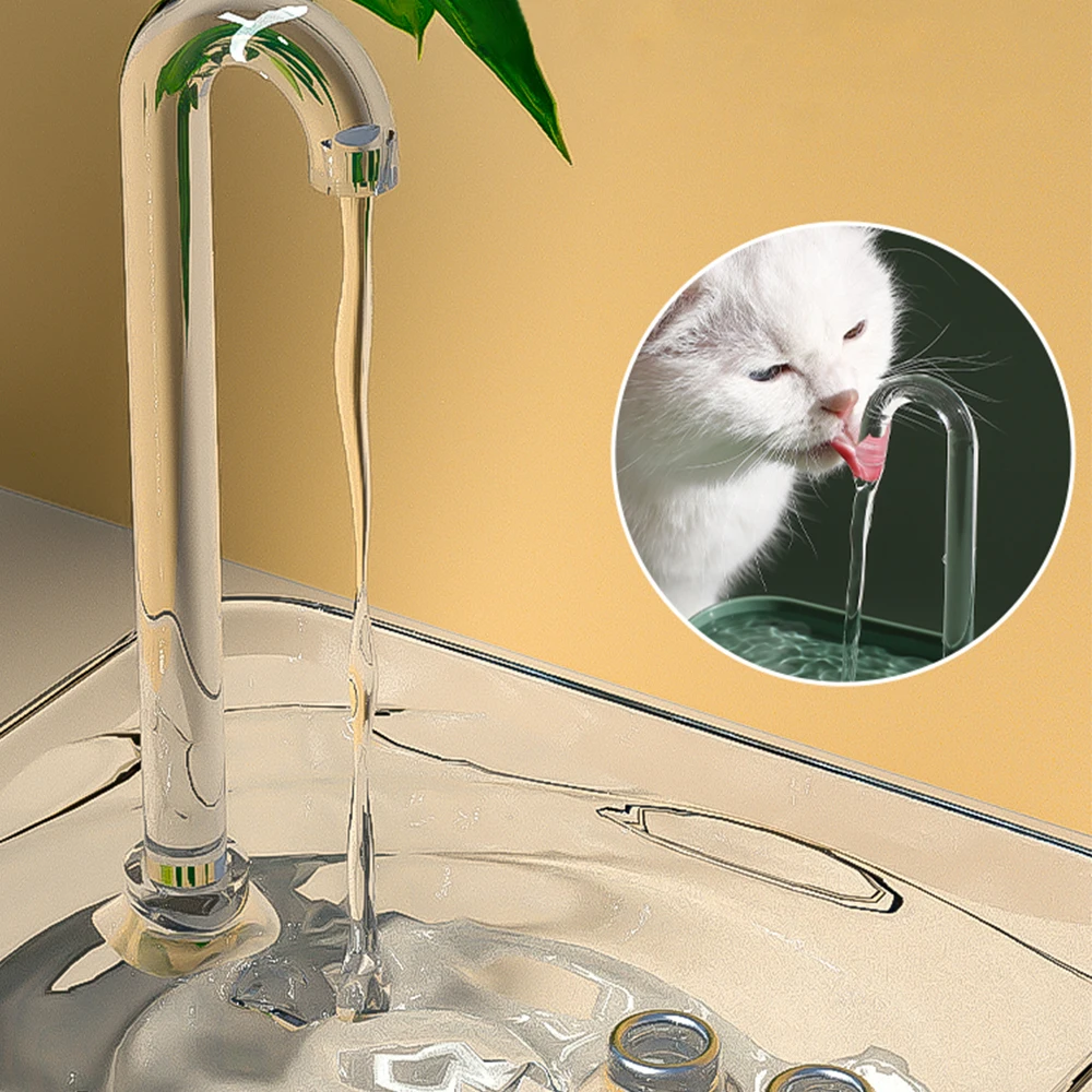 Fuente de agua para gatos, filtro automático, bebedero transparente para gatos, bebedero de filtrado de recircular silencioso eléctrico USB para gatos, dispensador de agua