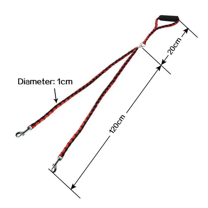 Cuerda de tracción doble de alta calidad para mascotas, correas para perros para 2 perros, cables prácticos y duraderos