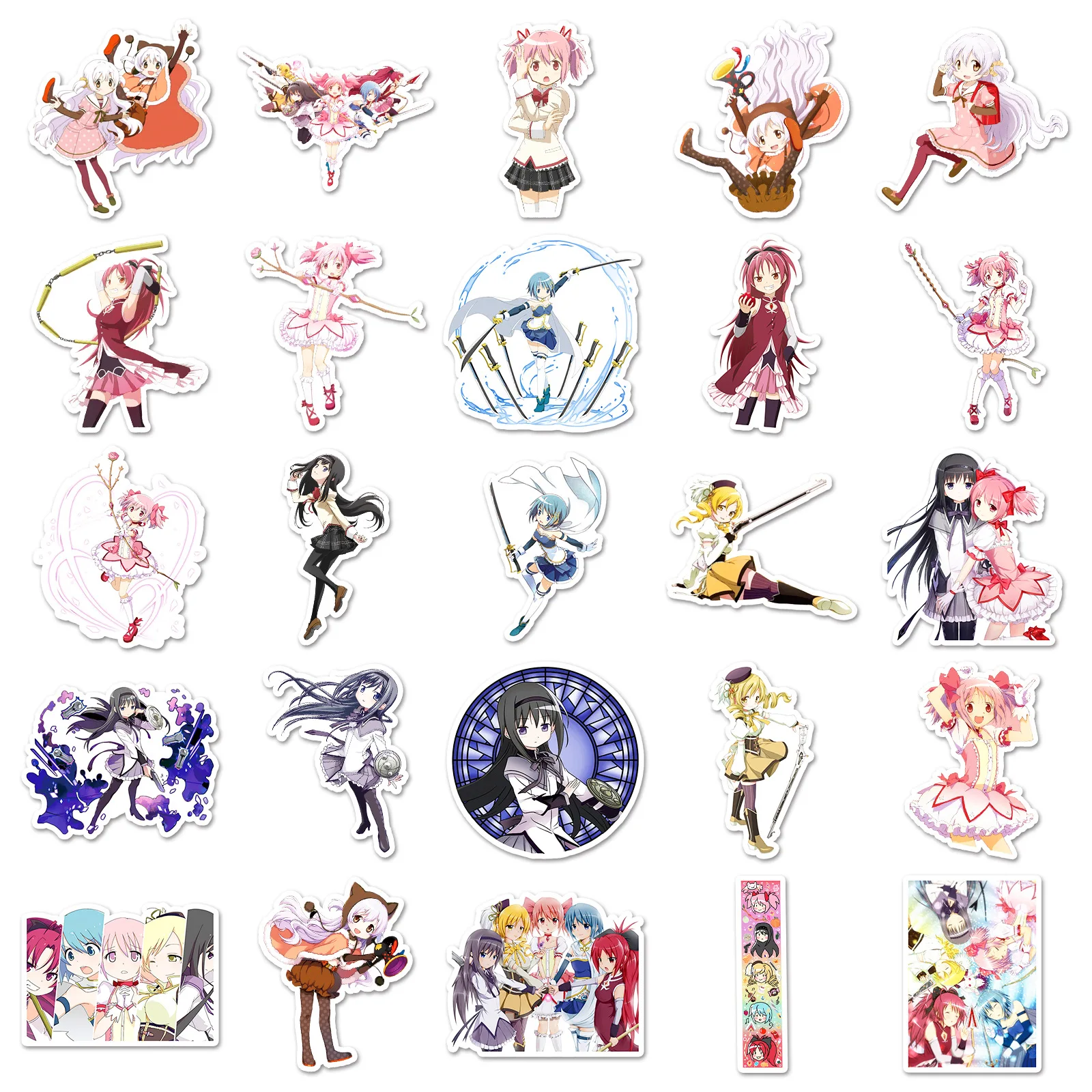 Pegatinas de Anime Puella Magi Madoka Magica, calcomanías de dibujos animados, bricolaje, equipaje de motocicleta, guitarra, monopatín, juguete divertido, 10, 30, 50 piezas
