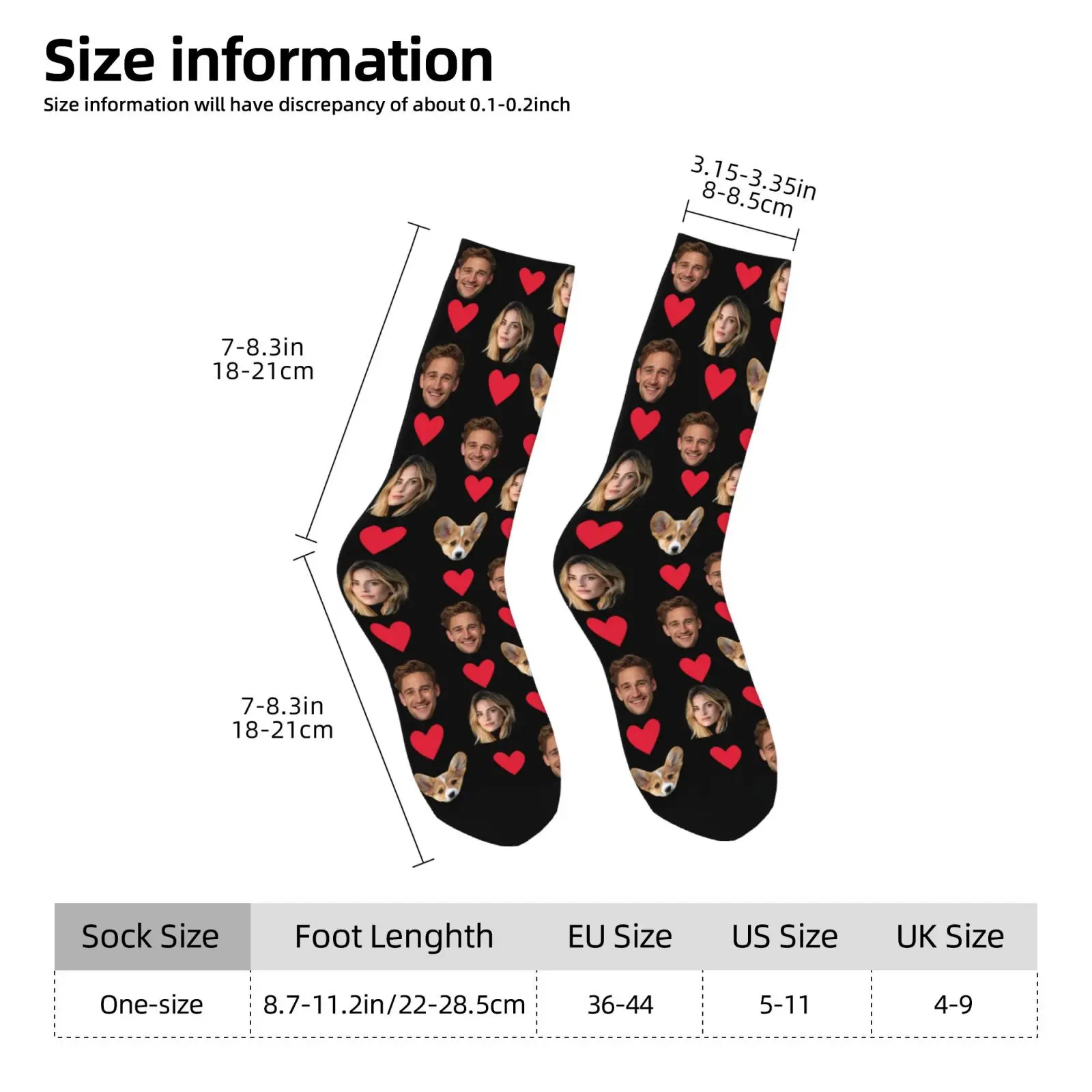 Calcetines Personalizados con Foto, Calcetines Divertidos con Diseño Personalizado, Regalo Único para Hombres, Mujeres, Parejas y Amigos