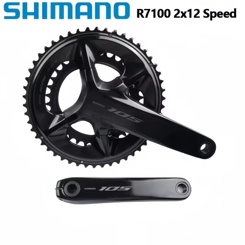 Platos y bielas Shimano 105 R7100 2x12 velocidades 50-34T 12s 165mm/170mm/172,5mm/175mm para bicicleta de carretera Hollowtech II