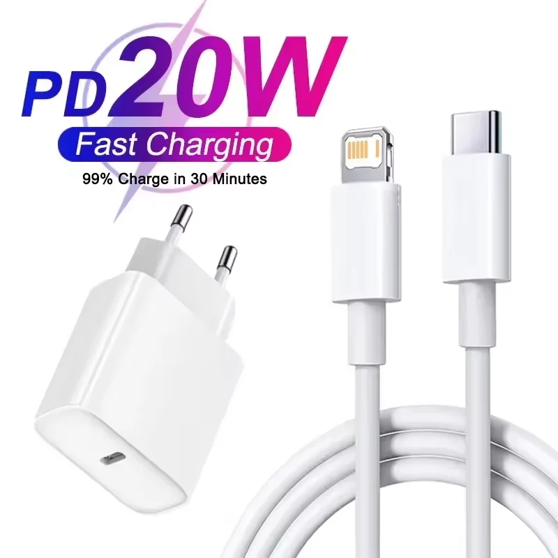 Cargador rápido de 20W para iPhone 13 mini 12 11 pro 14 Pro Max Plus X XR XS USB tipo C accesorios de Cable de carga rápida