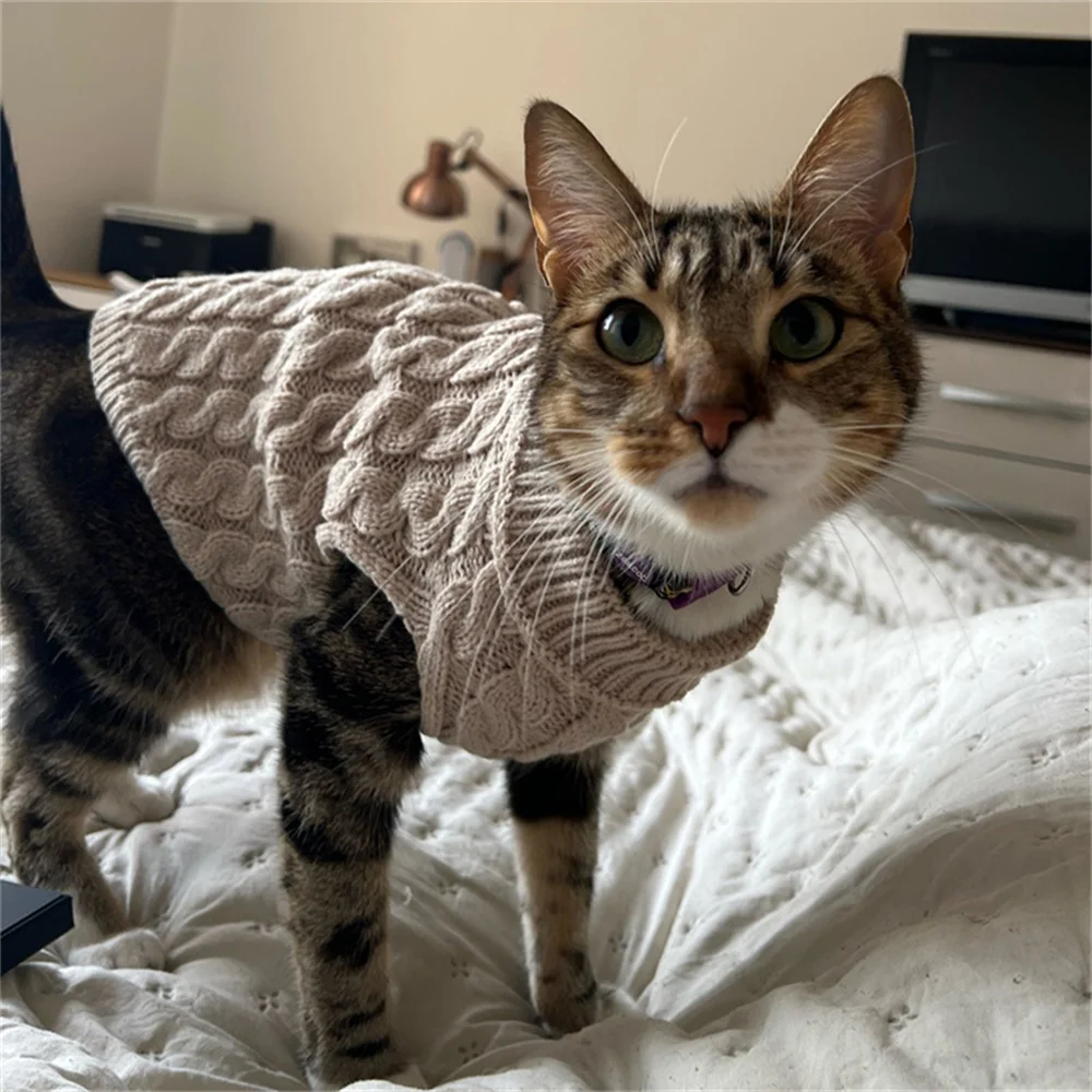 Suéteres para Gatos y Cachorros, Suéter Tejido para Mascotas de Otoño e Invierno, Jersey para Perros Pequeños, Gatos, Gatitos, Ropa para Sphynx, Ropa para Gatos