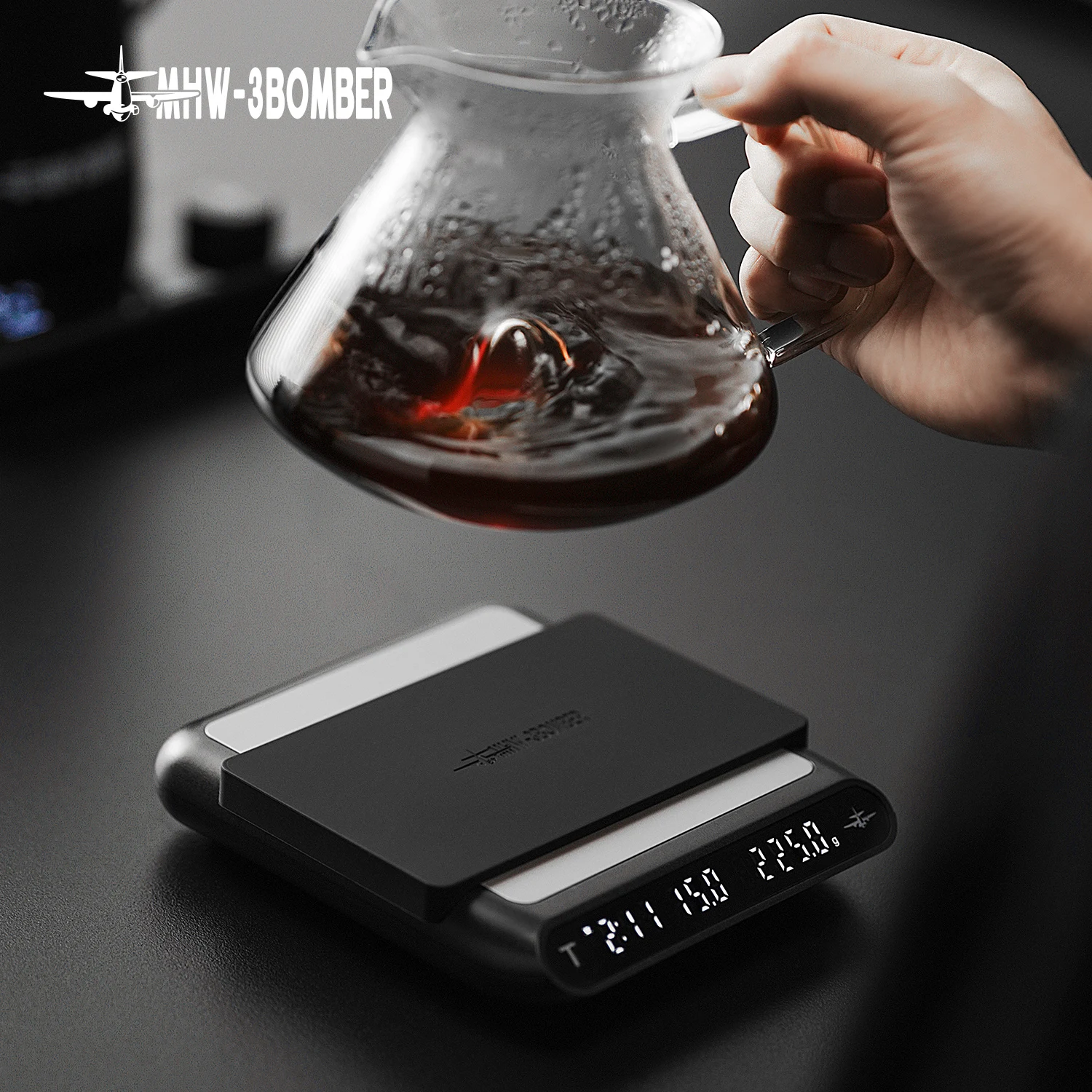 Báscula de café Espresso con goteo inteligente, MHW-3BOMBER con temporizador automático, carga USB, báscula electrónica para cocina, accesorios para cafetería, hogar y Barista