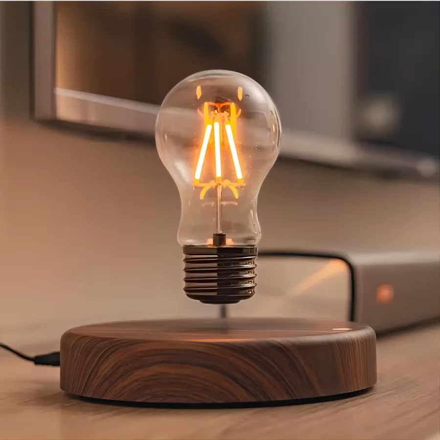 Lámpara de levitación magnética, bombilla LED de vidrio flotante creativa, decoración de escritorio de oficina en casa, mesa de regalo de cumpleaños, luz nocturna novedosa