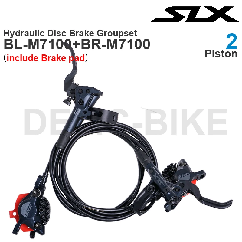 Grupo de Frenos Hidráulicos SHIMANO SLX M7100, Palanca BL-M7100, Frenos de 2 Pistones BR-M7100 para Bicicleta de Montaña, Piezas Originales