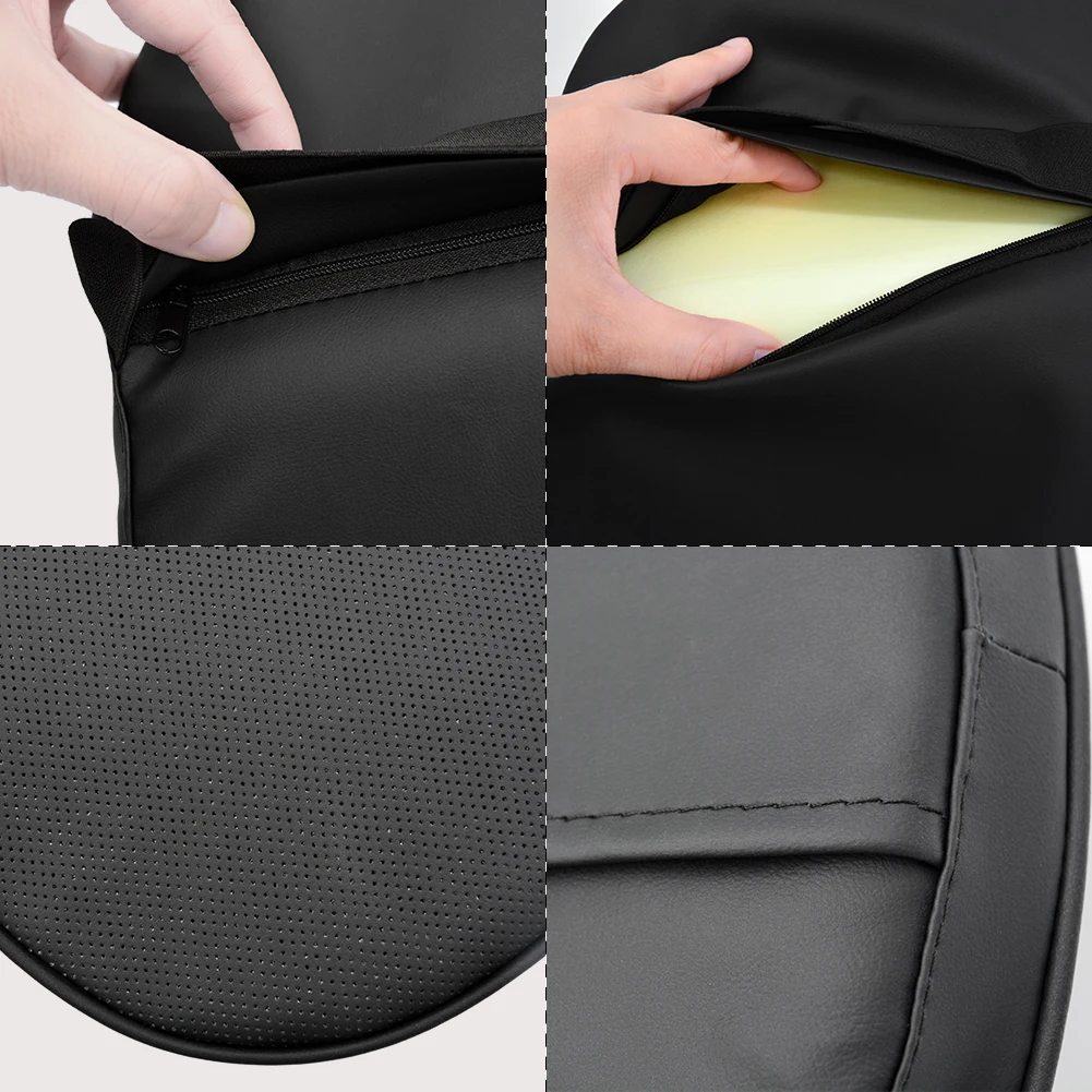 Reposacabezas de espuma viscoelástica de cuero Nappa 3D, almohada para el cuello del coche, soporte para el descanso del cuello, almohada para aliviar el dolor en el coche, soporte para el cuello de viaje