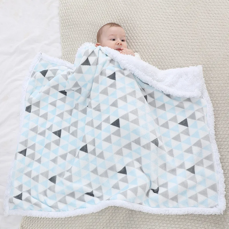Manta de bebé de lana cálida térmica para recién nacido, cubierta suave para dormir, ropa de cama infantil, manta envolvente, manta gruesa lavable suave, colcha