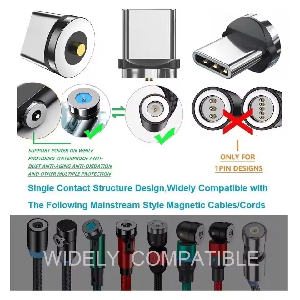 Adaptador de Cable de Carga Magnético de 1 a 10 Piezas para Android Tipo C, Conector Magnético Tipo C, Conectores Micro USB C, Enchufe de Carga Magnético