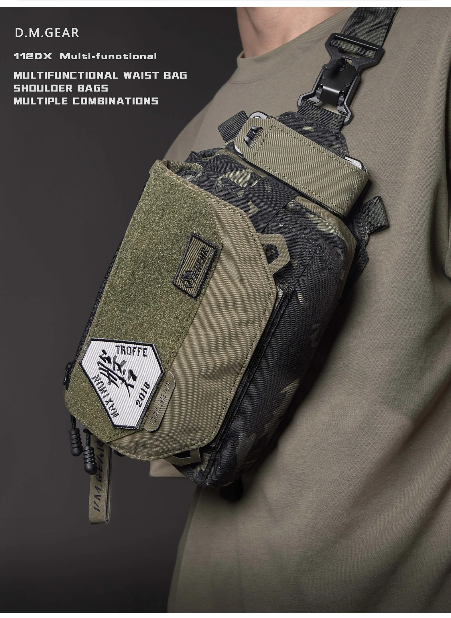 Bolsa táctica 1120x, accesorios de caza multifuncionales, equipo de hombro para hombres, Molle, marco impermeable para exteriores
