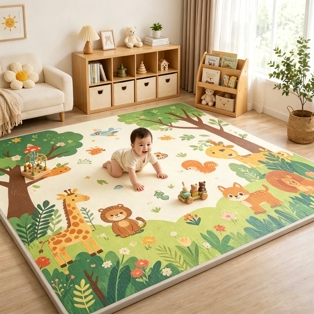 Alfombra de juego de 200x180/180x120/180x150cm para niños, alfombra de seguridad gruesa, alfombra de juego para gatear, alfombra plegable, alfombra de juego