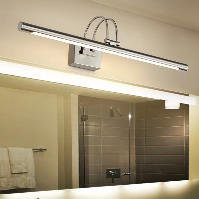 Lámparas de pared modernas para espejo de tocador, apliques LED de hierro para baño, iluminación decorativa para el hogar, giratorios, en color níquel y bronce.