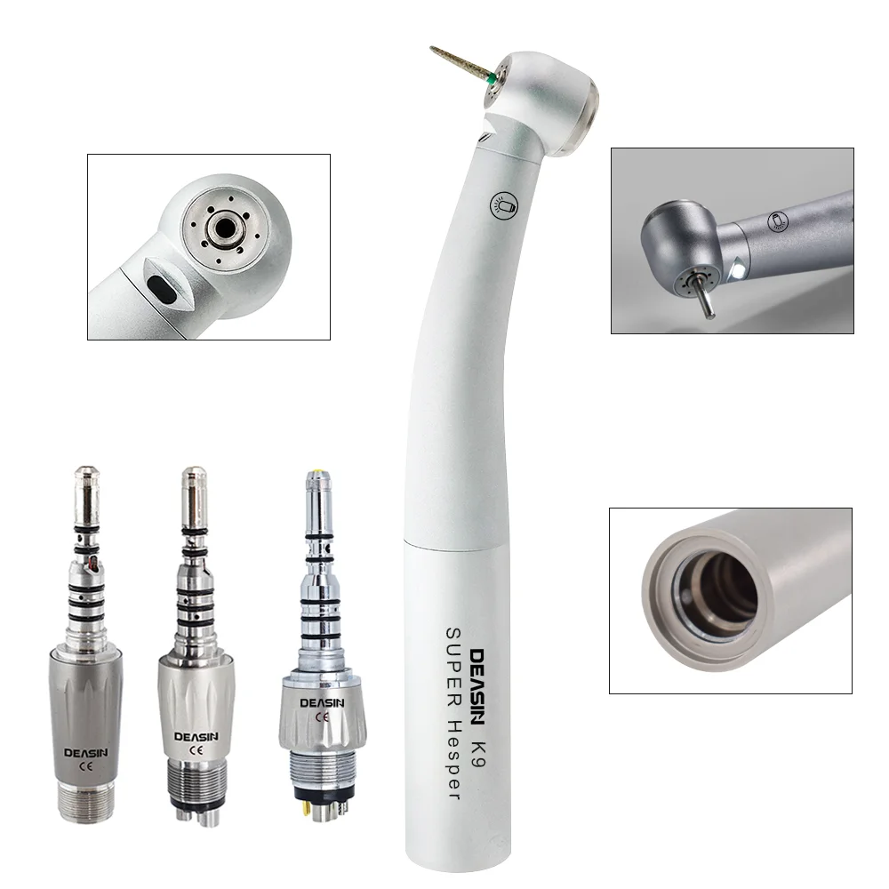 1 Unidad Acoplador Rápido Dental LED Tipo KV de 6 Orificios para Turbina LED de Fibra Óptica, Material Dental, Herramientas de Odontología