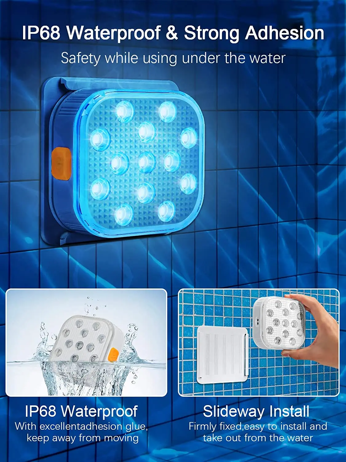 Luces subacuáticas LED sumergibles para piscina, luz recargable de 200 pies con Control remoto, temporizador que cambia de Color