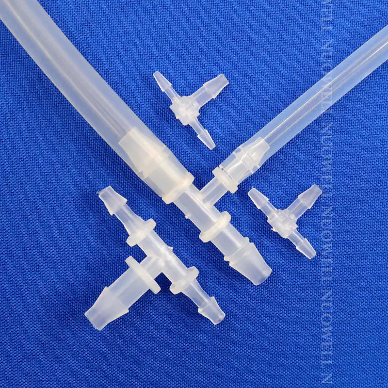 5 ~ 100 Uds 4mm tipo T reductor en T conector de plástico PP adaptador de Pagoda desviador de agua accesorios de tubería de riego manguera junta de acuario