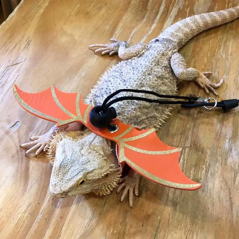 Correa de dragón barbudo ajustable con alas de murciélago, arnés de lagarto de cuero suave para anfibios y otros reptiles pequeños, 3 uds., novedad de 2022